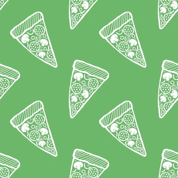 Cartoon Pizza Seamless Food Menu Pattern Fabrics Wrapping Paper Clothes —  Fotos de Stock