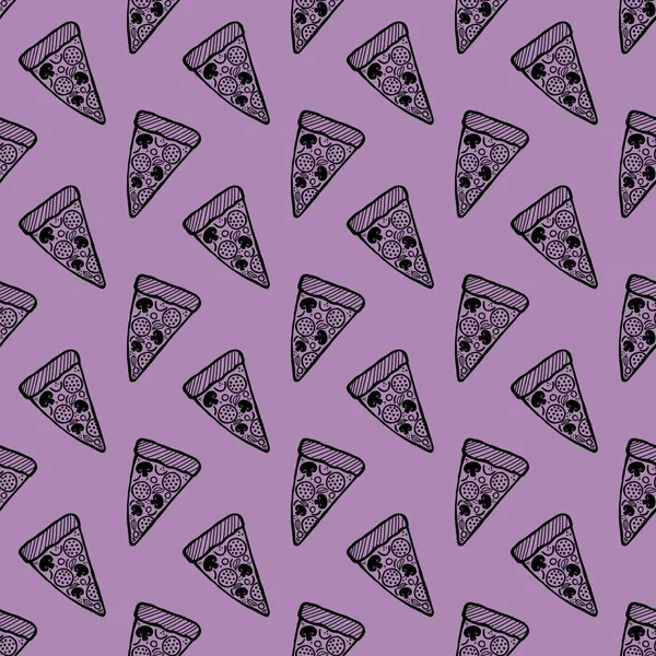 Cartoon Pizza Seamless Food Menu Pattern Fabrics Wrapping Paper Clothes — 스톡 사진