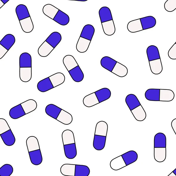 Φάρμακα Χωρίς Ραφή Μοτίβο Χάπια Για Παιδιά Και Χαρτί Περιτυλίγματος — Φωτογραφία Αρχείου