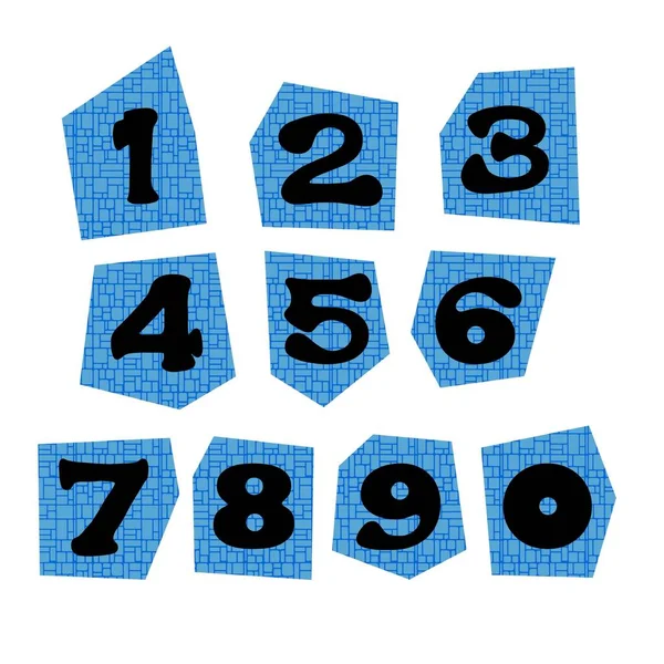 Set Con Numeri Cartone Animato Bambini Hobby Packaging Tessuti Carta — Foto Stock