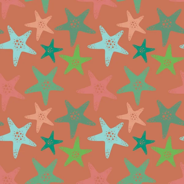 Summer Ocean Seamless Sea Star Pattern Clothes Print Accessories Kids — Foto de Stock