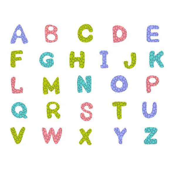 Set English Cartoon Alphabet Stickers Kids School Accessories Notebooks Fabrics — 图库照片