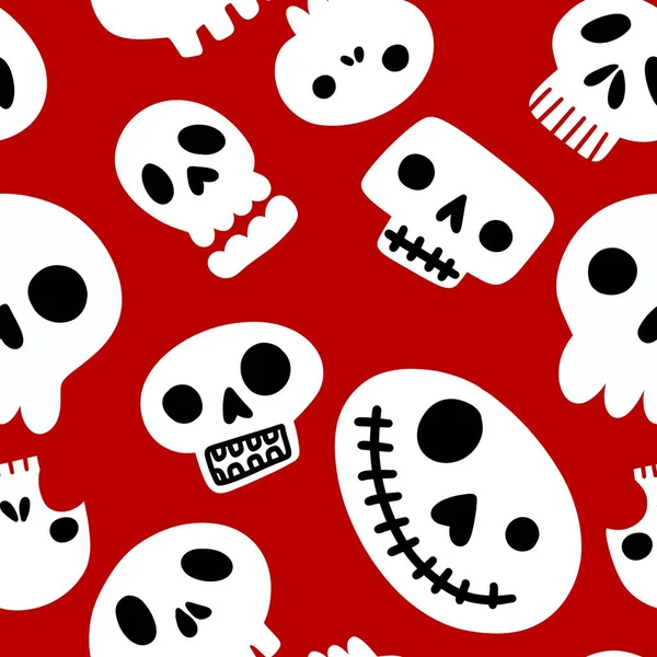 Halloween seamless cartoon sculls pattern for festive accessories and wrapping paper and fabrics and clothes print and kids and notebooks. High quality illustration