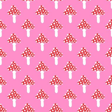 Sonbahar ormanı, kumaşlar ve çocuklar için dikişsiz mantar deseni ve ambalaj kağıdı, çarşaf ve hobiler. Yüksek kalite fotoğraf