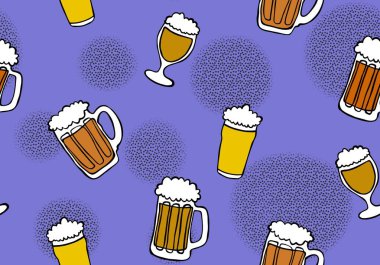 Kağıt, menü, kıyafet baskısı, aksesuarlar, not defterleri ve festival için kusursuz ahşap şablonu. Yüksek kaliteli illüstrasyon