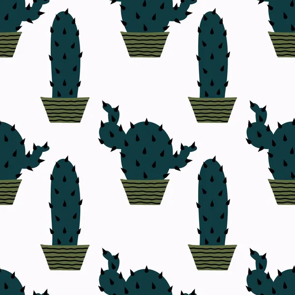 Summer floral seamless cartoon cactus pattern for fabrics and textiles and packaging and wrapping paper and kids. High quality photo