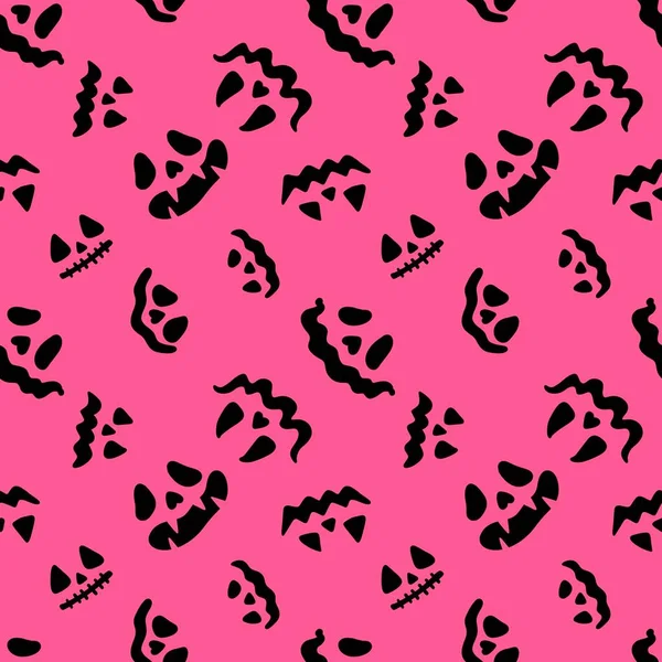 Halloween Seamless Spooky Faces Pattern Clothes Print Wrapping Paper Kids — Fotografia de Stock