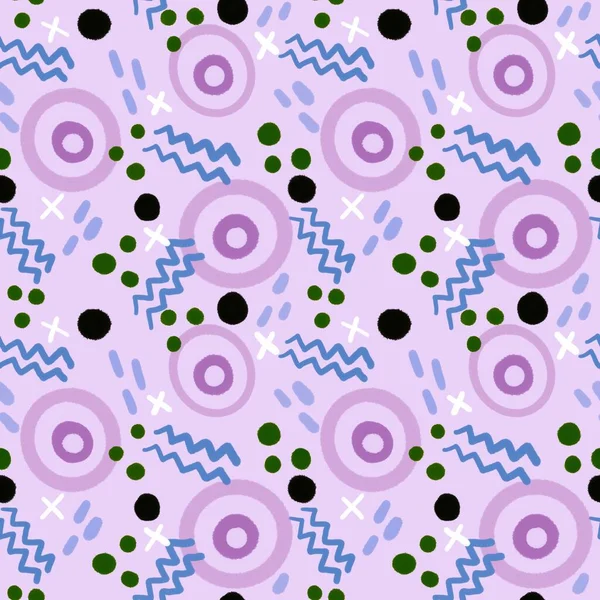 Abstract circle seamless cartoon objects pattern for clothes print and wrapping paper and notebooks and kids and products. High quality illustration