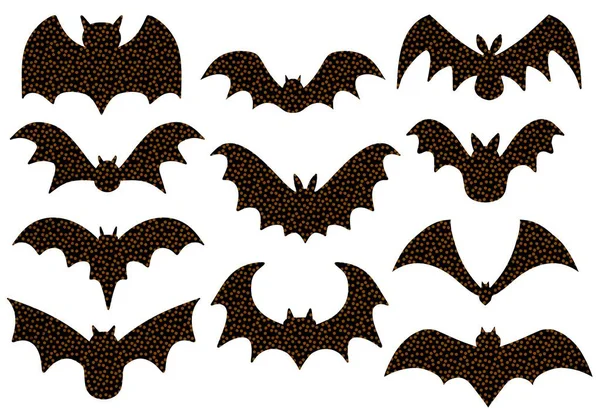 Conjunto Com Morcegos Halloween Para Adesivos Cartões Presentes Tecidos Passatempos — Fotografia de Stock