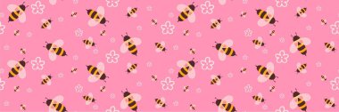 Kids seamless bee pattern for wallpaper and fabrics and textiles and packaging and gifts and cards and linens and wrapping paper. High quality photo