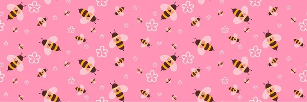 Kids Seamless Bee Pattern Wallpaper Fabrics Textiles Packaging Gifts Cards — Stockfoto
