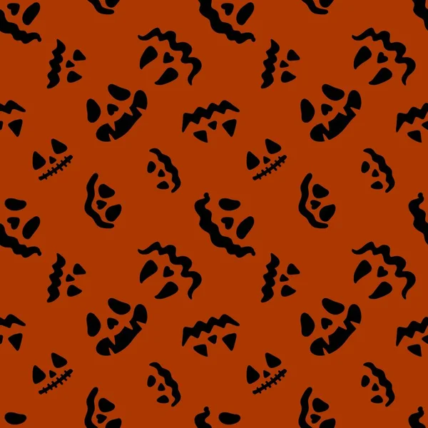 Halloween Seamless Spooky Faces Pattern Clothes Print Wrapping Paper Kids — Stock fotografie