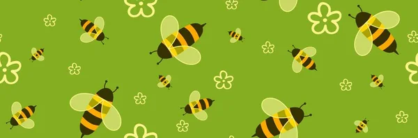Kinder Nahtlose Bienenmuster Für Tapeten Und Stoffe Und Textilien Und — Stockfoto