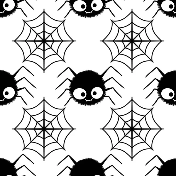 Cartoon Halloween seamless spider pattern for wrapping paper and clothes print and kids and festive and accessories and notebooks. High quality illustration