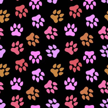 Kağıt, çocuk ve giysi baskısı, kumaş ve hobiler için kusursuz kedi köpek ayak izleri. Yüksek kaliteli illüstrasyon