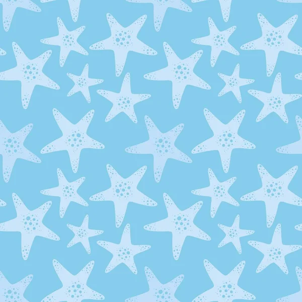 Summer Ocean Seamless Sea Star Pattern Clothes Print Accessories Kids — Stock Photo, Image