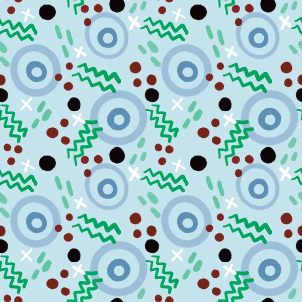 Abstract circle seamless cartoon objects pattern for clothes print and wrapping paper and notebooks and kids and products. High quality illustration