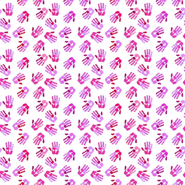 Handprint Seamless Team Work Pattern School Fabrics Kids Hobbies Wrapping —  Fotos de Stock