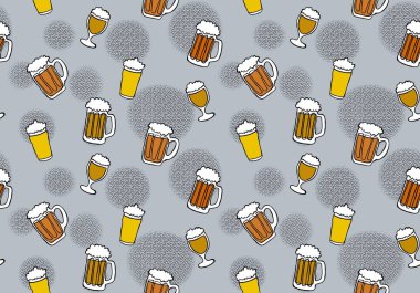 Beer seamless octoberfest pattern for wrapping paper and menu and clothes print and accessories and notebooks and festive. High quality illustration