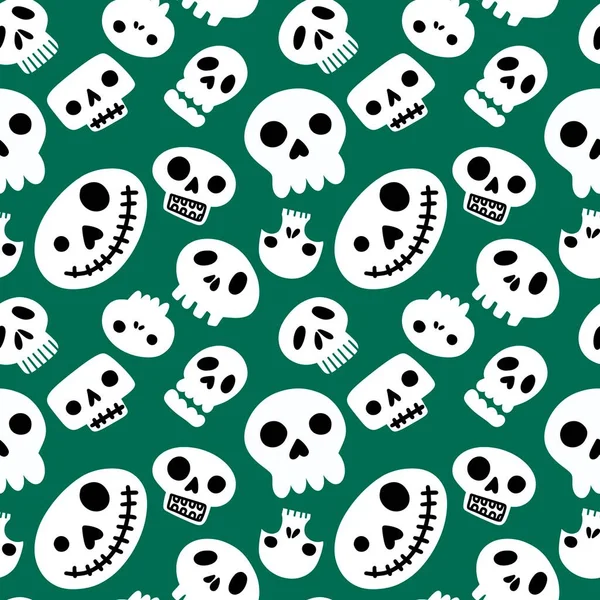 Halloween Seamless Cartoon Sculls Pattern Festive Accessories Wrapping Paper Fabrics — Stockfoto