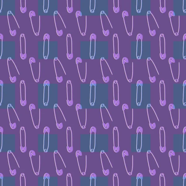 Metallic Pins Seamless Sewing Pattern Wrapping Paper Fabrics Hobbies Kids — Stock Photo, Image