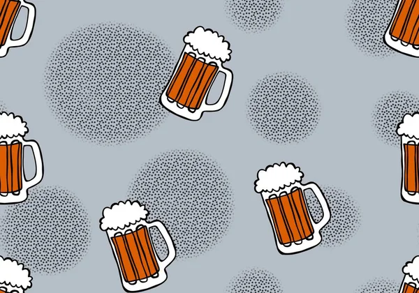 Beer Seamless Octoberfest Pattern Wrapping Paper Menu Clothes Print Accessories — Stock Photo, Image