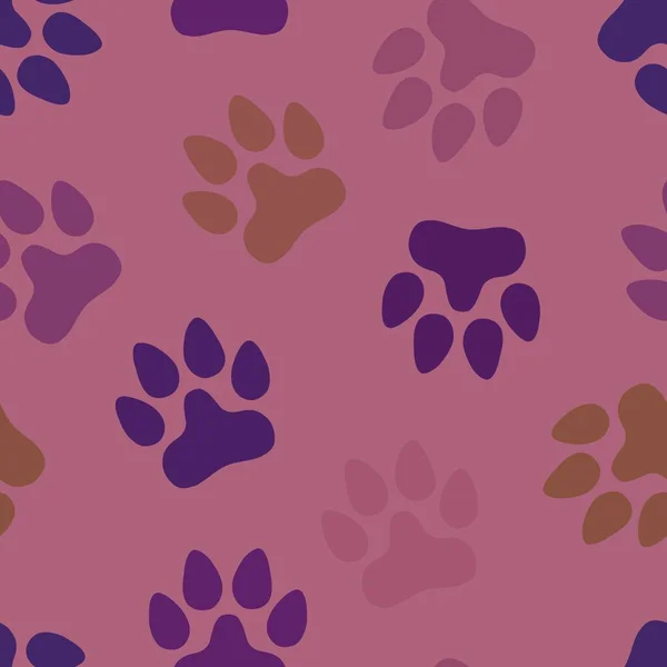 Animal Seamless Cat Dog Footprints Pattern Wrapping Paper Kids Clothes — Stock Photo, Image