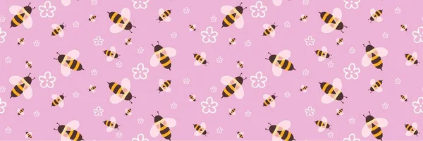 Kids Seamless Bee Pattern Wallpaper Fabrics Textiles Packaging Gifts Cards — Stockfoto