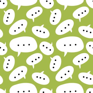 Kağıt, çocuk, kumaş, aksesuar ve kıyafet baskısı için kusursuz metin balonu desenleri. Yüksek kaliteli illüstrasyon