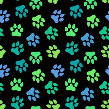 Kağıt, çocuk ve giysi baskısı, kumaş ve hobiler için kusursuz kedi köpek ayak izleri. Yüksek kaliteli illüstrasyon