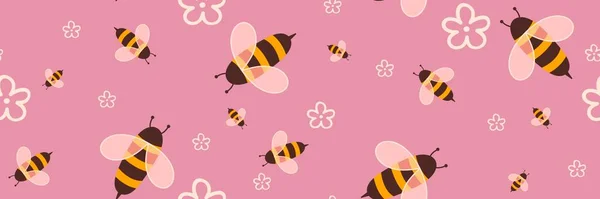 Kids Seamless Bee Pattern Wallpaper Fabrics Textiles Packaging Gifts Cards — Stockfoto