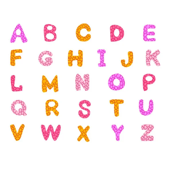 Set English Cartoon Alphabet Stickers Kids School Accessories Notebooks Fabrics — Stockfoto