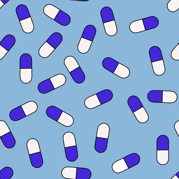 Medicina Padrão Pílulas Sem Costura Para Crianças Papel Embrulho Roupas — Fotografia de Stock