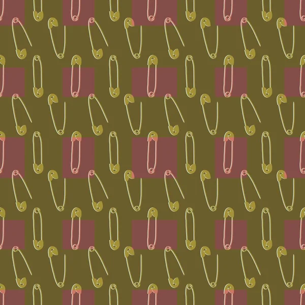 Metallic Pins Seamless Sewing Pattern Wrapping Paper Fabrics Hobbies Kids — Stock Photo, Image