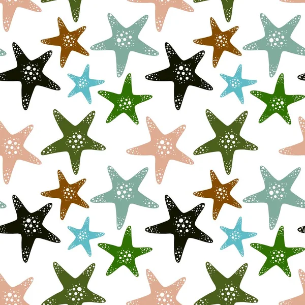 Patrón Estrella Mar Sin Costuras Océano Verano Para Impresión Ropa —  Fotos de Stock
