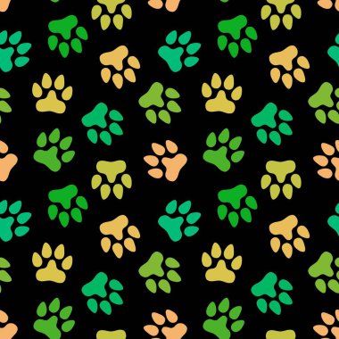 Kağıt, çocuk ve giysi baskısı, kumaş ve hobiler için kusursuz kedi köpek ayak izleri. Yüksek kaliteli illüstrasyon