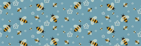 Kids Seamless Bee Pattern Wallpaper Fabrics Textiles Packaging Gifts Cards — Stockfoto