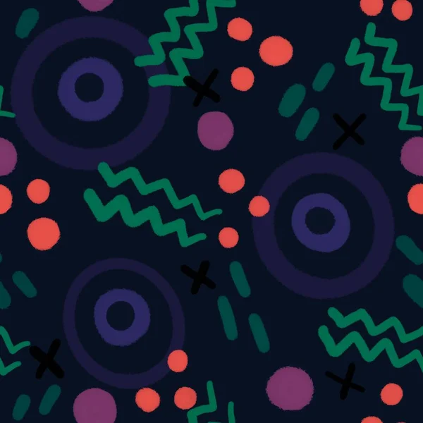 Abstract circle seamless cartoon objects pattern for clothes print and wrapping paper and notebooks and kids and products. High quality illustration
