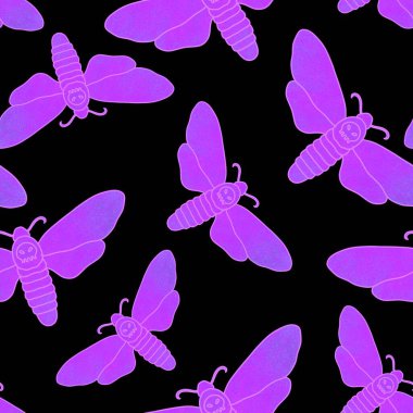 Cadılar Bayramı kelebeksiz güve elbise baskısı, aksesuarlar, kumaşlar, ambalaj kağıtları, defterler ve çocuklar için yontma desenli. Yüksek kaliteli illüstrasyon