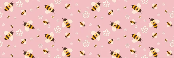 Kids Seamless Bee Pattern Wallpaper Fabrics Textiles Packaging Gifts Cards — Stockfoto