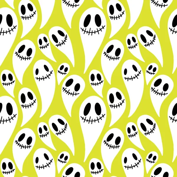 Autumn Halloween Seamless Cartoon Ghost Pattern Fabrics Wrapping Paper Clothes — 스톡 사진
