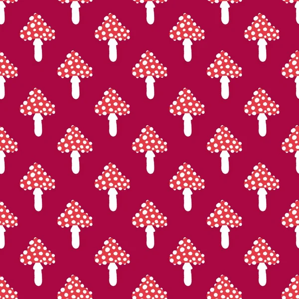 Outono Floresta Sem Costura Padrão Cogumelos Desenhos Animados Para Tecidos — Fotografia de Stock