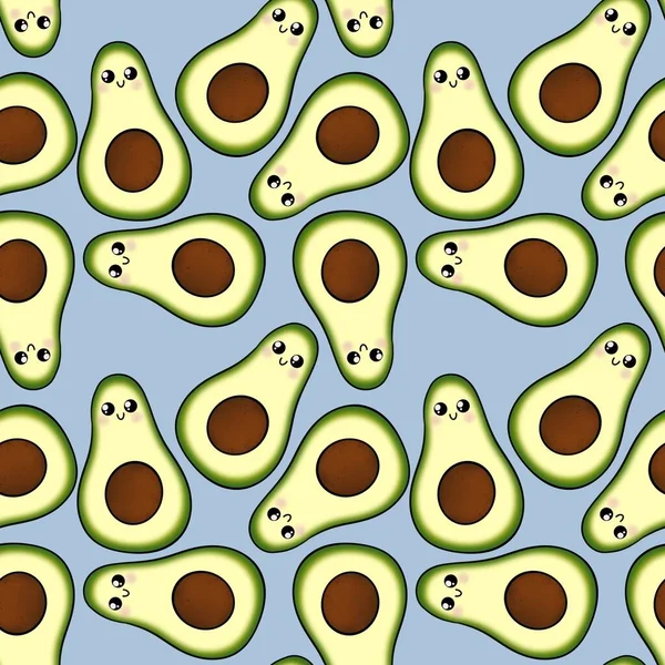 Seamless Cute Avocado Pattern Fabrics Textiles —  Fotos de Stock