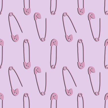 Metalik iğneler kağıt, kumaş, hobi, çocuk ve kıyafet baskısı için kusursuz dikiş desenleri. Yüksek kaliteli illüstrasyon