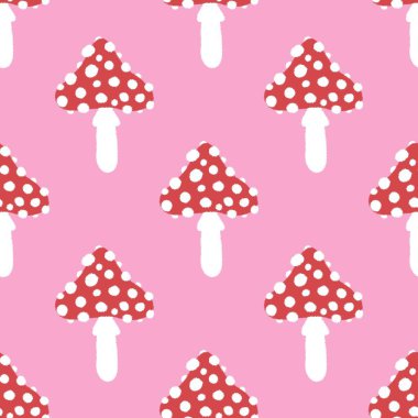 Sonbahar ormanı, kumaşlar ve çocuklar için dikişsiz mantar deseni ve ambalaj kağıdı, çarşaf ve hobiler. Yüksek kalite fotoğraf