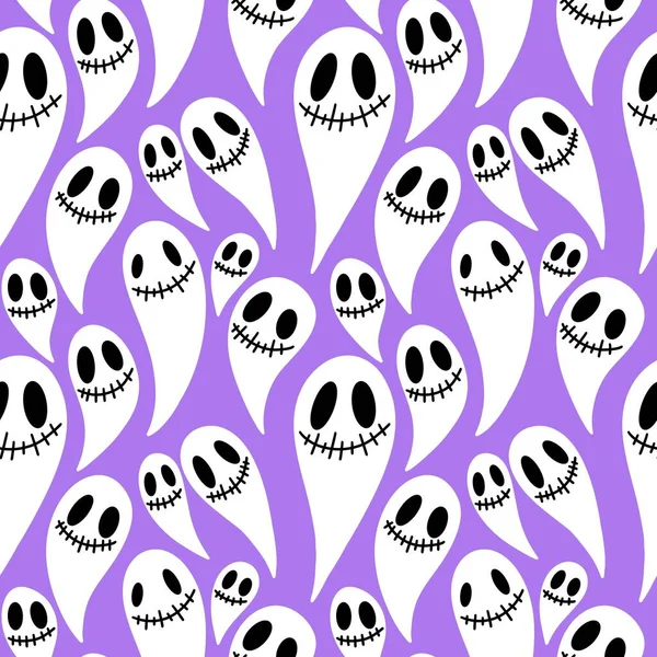 Autumn Halloween Seamless Cartoon Ghost Pattern Fabrics Wrapping Paper Clothes — ストック写真