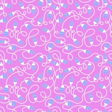 Noel fikri ambalajsız ampul deseni ve çocuklar kumaş, kıyafet baskısı, aksesuarlar ve defterler. Yüksek kaliteli illüstrasyon