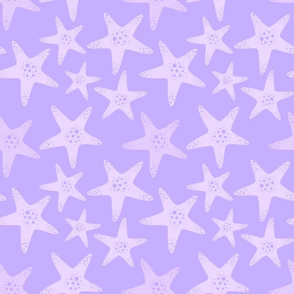 Summer Ocean Seamless Sea Star Pattern Clothes Print Accessories Kids — Stock Photo, Image