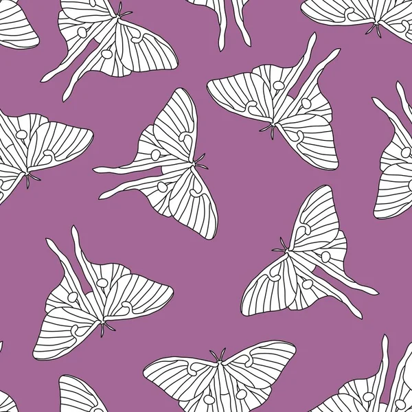 Luna Moth Seamless Butterfly Pattern Fabrics Wrapping Paper Notebooks Summer —  Fotos de Stock