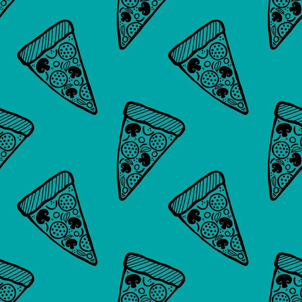 Cartoon Pizza Seamless Food Menu Pattern Fabrics Wrapping Paper Clothes — Photo